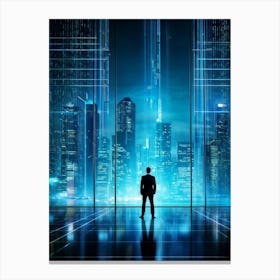 Cyber Intelligence Technology At The Forefront Enhancing Business Operations Abstract Digital Netw (2) Canvas Print