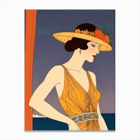 Woman In A Hat 8 Canvas Print