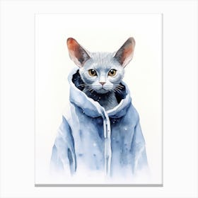 Russian Blue Cat As A Jedi 3 Canvas Print