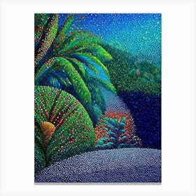 Nosara Costa Rica Pointillism Style Tropical Destination Canvas Print