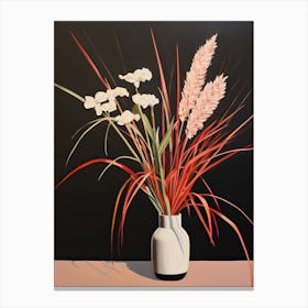 Bouquet Of Japanese Silver Grass Flowers, Autumn Fall Florals Painting 0 Canvas Print