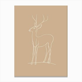 Deer Drawing - Boho, Line Art 2 Canvas Print