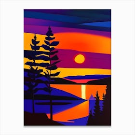 Lake Abstract Sunset 2 Canvas Print