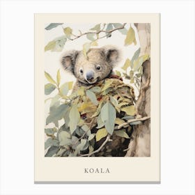 Beatrix Potter Inspired  Animal Watercolour Koala 3 Canvas Print