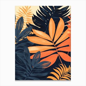 Tropical Leaves Background Canvas Print