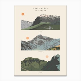 Three Peaks Challenge Art Print Canvas Print