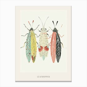 Colourful Insect Illustration Leafhopper 5 Poster Canvas Print