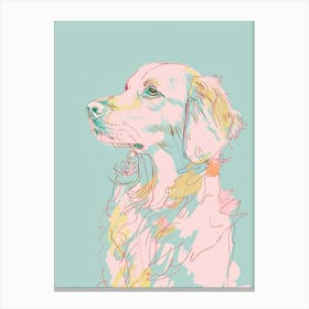 Pastel Nova Scotia Duck Tolling Retriever Dog Pastel Line Illustration 1 Canvas Print