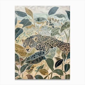 Jaguars Pastels Jungle Illustration 1 Canvas Print