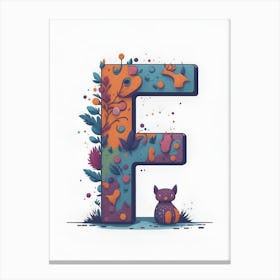 Colorful Letter F Illustration 37 Canvas Print