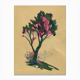 Sycamore Tree Colourful Illustration 4 Canvas Print