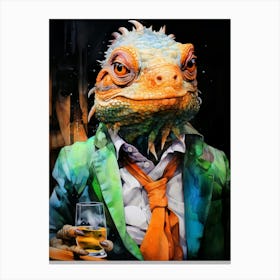 Lizard In A Suit animal Canvas Print
