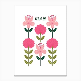 Grow Flowers Pinks Canvas Print