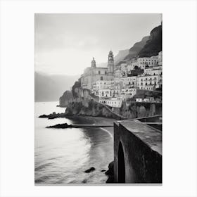 Amalfi Coast, Italy, Black And White Analogue Photograph 4 Canvas Print