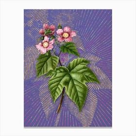 Vintage Purple Flowered Raspberry Botanical Illustration on Veri Peri n.0940 Canvas Print