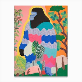 Maximalist Animal Painting Gorilla 2 Canvas Print