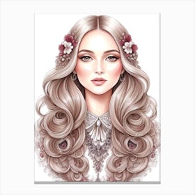 Beautiful Girl With Long Hair Canvas Print