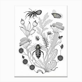Larva Bees 4 William Morris Style Canvas Print
