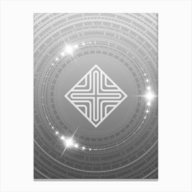 Geometric Glyph in White and Silver with Sparkle Array n.0195 Canvas Print