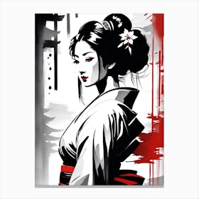 Traditional Japanese Art Style Geisha Girl 8 Canvas Print
