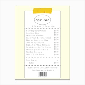 Self Care Canvas Print