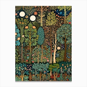 William Morris Forest At Night 9 Canvas Print