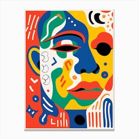 Red Green Blue Geometric Face Canvas Print