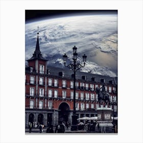 Plaza Mayor Madrid Space Canvas Print