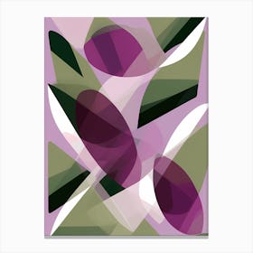 Simple abstract Movement Art For Wall Decor, Pleasing tones of purple green and white, 1257 Canvas Print