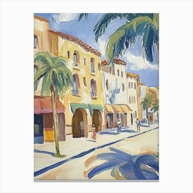 Palm Trees On The Street Canvas Print