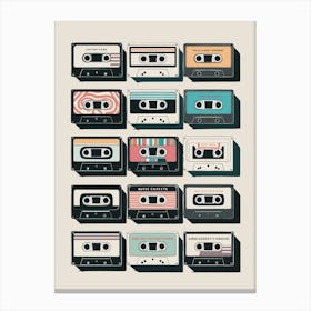 Retro Cassettes Canvas Print