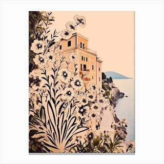 Amalfi Coast, Flower Collage 2 Canvas Print