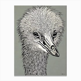 Emu Linocut Bird Canvas Print