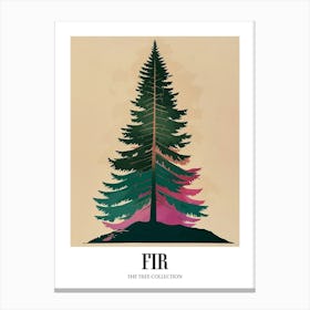 Fir Tree Colourful Illustration 4 Poster Canvas Print