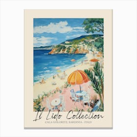 Cala Goloritz, Sardinia   Italy Il Lido Collection Beach Club Poster 3 Canvas Print