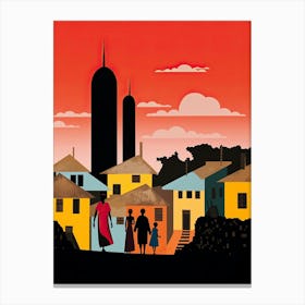 Zanzibar, Tanzania, Bold Outlines 3 Canvas Print