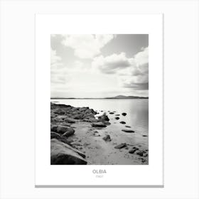 Poster Of Olbia, Italy, Black And White Photo 3 Canvas Print