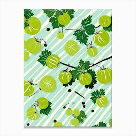 Gooseberries Fruit Summer Illustration 3 Canvas Print