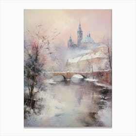 Dreamy Winter Painting Krakow Poland 1 Canvas Print