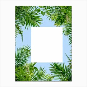 Frame With Palm Leaves Canvas Print