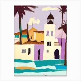 Lamu Island Kenya Muted Pastel Tropical Destination Canvas Print