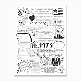 The 1975 Doodle Lyrics Canvas Print