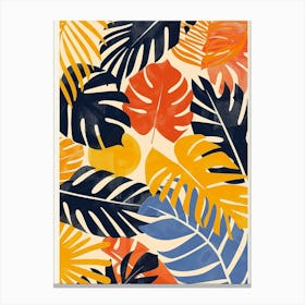 Botanical Tropical Leaves Groovy 21 Canvas Print