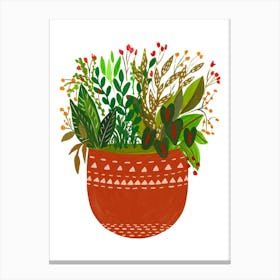 Rust Potted Plants Canvas Print