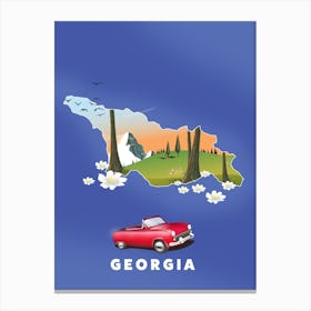 Georgia Travel map Canvas Print