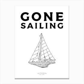 Gone Sailing Fineline Illustration Poster Canvas Print