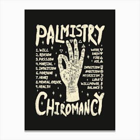 Palmistry Chromancy Canvas Print