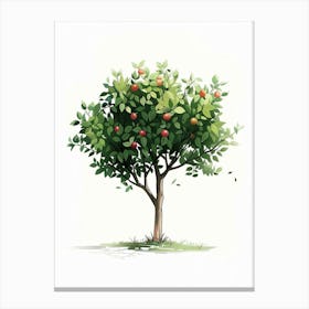 Apple Tree Pixel Illustration 1 Canvas Print