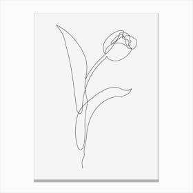 Flower monoline drawing Canvas Print