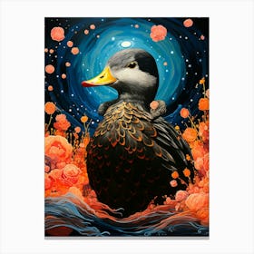 Duck In The Night Canvas Print